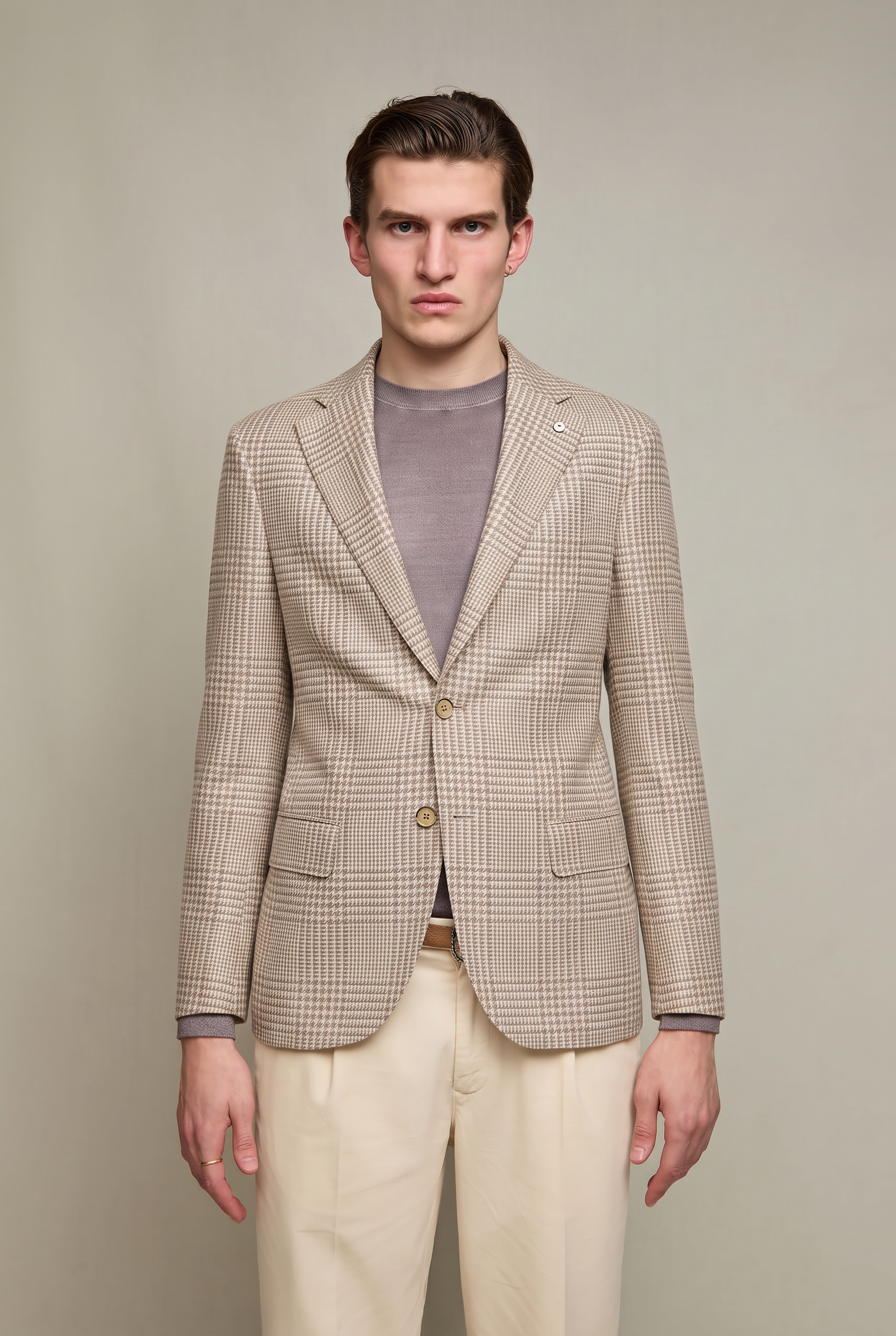 JAMES Check Blazer — Beige van L.B.M. 1911 · Italië
